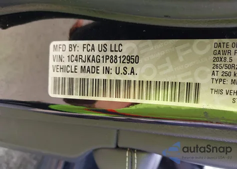 2023 Jeep Grand Cherokee L Altitude 4X4 z USA, uszkodzony, nr VIN 1C4RJKAG1P8812950